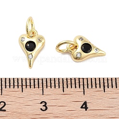 Brass Micro Pave Cubic Zirconia Charms&nbsp;KK-C051-06G-04