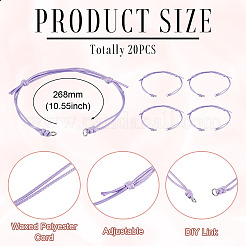 20Pcs Waxed Polyester Cord Bracelet Making&nbsp;AJEW-TAC00090