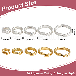 100Pcs Brass Split Rings&nbsp;FIND-HY0005-04A