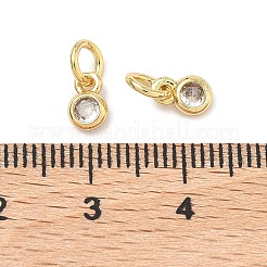 Brass Pave Cubic Zirconia Pendants&nbsp;KK-P345-33G