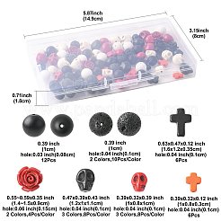 100Pcs 13 Styles Halloween Synthetic Turquoise and Synthetic Coral Beads Set&nbsp;G-FS0005-92