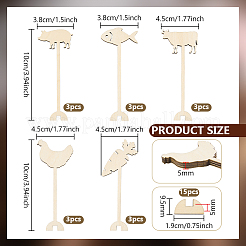 15Pcs 5 Styles Wood Menu Selection Sign&nbsp;AJEW-FG0005-91