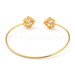 Clear Cubic Zirconia Cuff Bangles&nbsp;BJEW-P305-04G