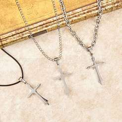 3Pcs Cross 304 Stainless Steel Surface Pendants&nbsp;STAS-SZ0003-28