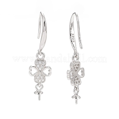 Rhodium Plated 925 Sterling Silver Earring Hooks&nbsp;STER-D035-38P