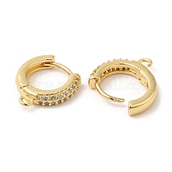 Brass Micro Pave Cubic Zirconia Hoop Earrings Findings&nbsp;EJEW-Q769-12G