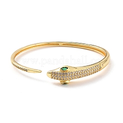 Bling Snake Cubic Zirconia Cuff Bangle&nbsp;BJEW-D448-01G-RS
