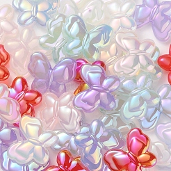 UV Plating Rainbow Iridescent Imitation Jelly Acrylic Beads&nbsp;OACR-K003-012