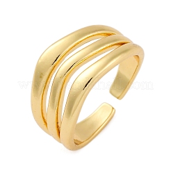Rack Plating Brass Cuff Cubic Finger Rings for Women&nbsp;RJEW-M028-24G