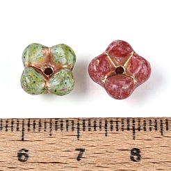 Picasso Baking Paint & Golden Metal Enlaced Glass Beads&nbsp;DGLA-T004-66M