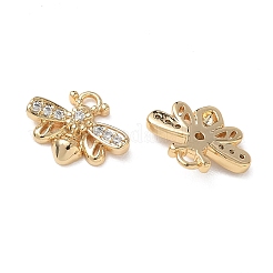 Brass Micro Pave Clear Cubic Zirconia Charms&nbsp;KK-D261-14G