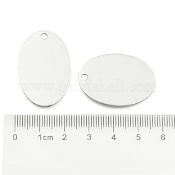 Tarnish Resistant 201 Stainless Steel Oval Stamping Blank Tag Pendants&nbsp;STAS-R064-03