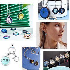 DIY Flat Round & Oval Stone Pendant Making Kit&nbsp;DIY-UN0003-08