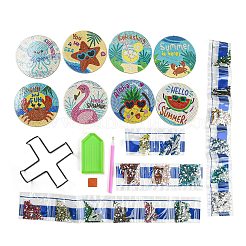 DIY Marine Animal Theme Diamond Painting Wood Cup Mat Kits&nbsp;DIY-H163-01