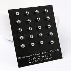Tarnish Resistant 304 Stainless Steel Ball Stud Earrings&nbsp;EJEW-2224-5mm-P