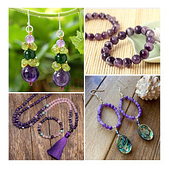 4 Strands 4 Styles Natural Amethyst Beads Strands&nbsp;G-CW0001-08