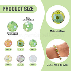 180Pcs 6 Colors Transparent Electroplate Glass Beads&nbsp;EGLA-TA0013-62
