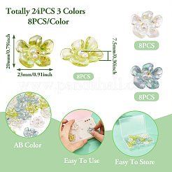 24Pcs 3 Colors AB Color Transparent Epoxy Resin & ABS Pearl Decoden Cabochons&nbsp;CRES-TA0001-45