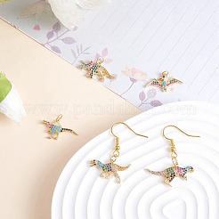 6Pcs 6 Style Rack Plating Brass Micro Pave Colorful Cubic Zirconia Pendants&nbsp;ZIRC-SZ0004-85