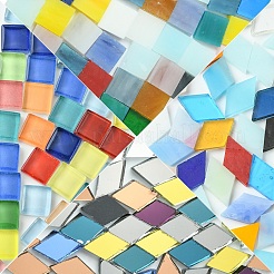 100Pcs 2 Colors Mosaic Tiles Glass Cabochons&nbsp;DIY-YW0012-19