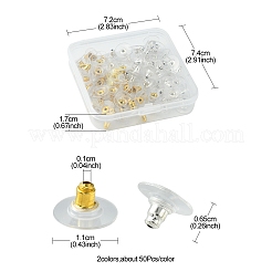 100Pcs 2 Colors Brass Clutch Earring Backs with Pad&nbsp;KK-FS0001-14