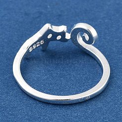Cat Shape Brass Cuff Rings for Women&nbsp;RJEW-F159-01S