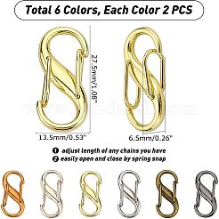 12Pcs 6 Color Alloy DIY Bags Adjustable Clasps Accessories&nbsp;FIND-WR0003-24