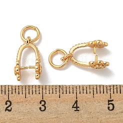 Brass Micro Pave Cubic Zirconia Ice Pick Pinch Bails&nbsp;KK-K378-07G-03