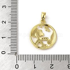 Rack Plating Brass Micro Pave CLear Cubic Zirconia Pendants&nbsp;KK-C053-11G