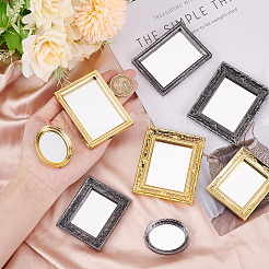 8Pcs 8 Style Miniature Retro Plastic Mirrors&nbsp;MJEW-CP0001-01