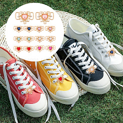 14Pcs 7 Colors Alloy Rhinestone Shoelace Charms&nbsp;FIND-GO0001-51