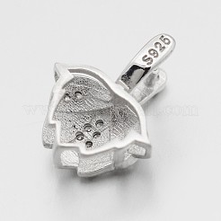 Anti-Tarnish Trendy Rhodium Plated 925 Sterling Silver Micro Pave Cubic Zirconia Pinch Bails&nbsp;X-STER-M088-01