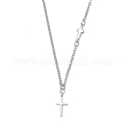 Cross 304 Stainless Steel Pendant Necklaces&nbsp;NJEW-JN05200-02