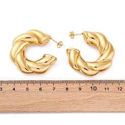 Twist C-Shaped 304 Stainless Steel Stud Earrings for Women&nbsp;LS-EJEW-A125-04G