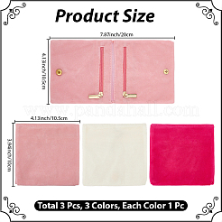3Pcs 3 Colors Folding Velvet Jewelry Storage Bags for Earrings Rings Bracelets&nbsp;ABAG-CN0001-69B