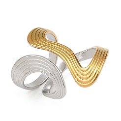 Adjustable 304 Stainless Steel Cuff Rings for Women&nbsp;RJEW-B135-01GP-02
