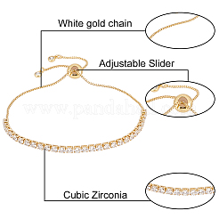 4Pcs 2 Colors Clear Cubic Zirconia Tennis Bracelet&nbsp;BJEW-HY0001-01