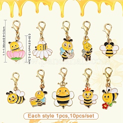 10Pcs Alloy Enamel Pendant Decorations&nbsp;HJEW-YW00461