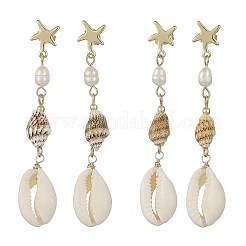 304 Stainless Steel with Natural Pearl Beads Stud Earrings&nbsp;EJEW-JE07421
