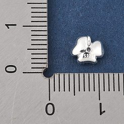925 Sterling Silver Micro Pave Clear Cubic Zirconia Flower Charms&nbsp;STER-R013-09S