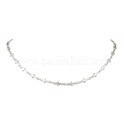 304 Stainless Steel Cross Link Chain Necklaces for Women&nbsp;NJEW-JN05118-02