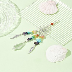 Chakra Natural & Synthetic Gemstone Chips & Alloy Pendant Decorations&nbsp;HJEW-FS00024