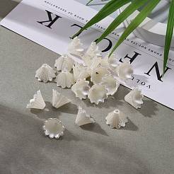 Multi-Petal Flower ABS Plastic Imitation Pearl Bead Caps&nbsp;X-OACR-R016-25