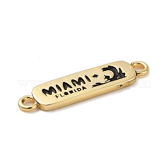 Beach Theme Rack Plating Brass Rectangle Connector Charms&nbsp;KK-P261-08A-G05