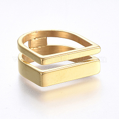 Hollow 304 Stainless Steel Finger Rings&nbsp;RJEW-H126-07G-18mm