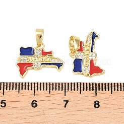 Brass Micro Pave Clear Cubic Zirconia Pendants&nbsp;KK-F931-22B-G