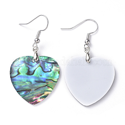 Abalone Shell/Paua Shell Dangle Earrings&nbsp;EJEW-K081-02