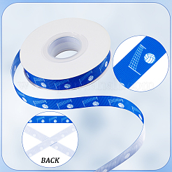 25 Yards Sport Ball Theme Printed Polyester Grosgrain Ribbon&nbsp;OCOR-WH20002-03B-02