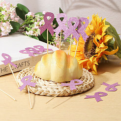 12 Bags October Breast Cancer Pink Awareness Ribbon Paper Glitter Powder Cake Inserts&nbsp;DIY-CA0007-71