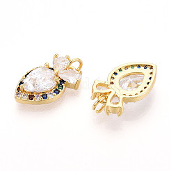 Brass Micro Pave Cubic Zirconia Pendants&nbsp;KK-N265-25G